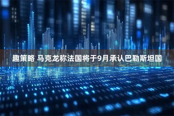 趣策略 马克龙称法国将于9月承认巴勒斯坦国
