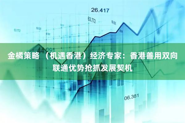 金橘策略 （机遇香港）经济专家：香港善用双向联通优势抢抓发展契机